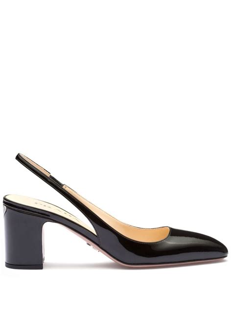 prada nude patent pumos|Prada Logo Patent Slingback Pump (Women) .